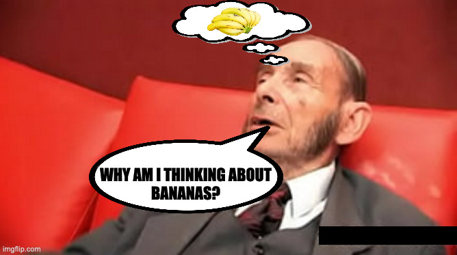 Thinking About Bananas | WHY AM I THINKING ABOUT
BANANAS? | image tagged in funny,fun,memes,meme,monkey,chimp | made w/ Imgflip meme maker