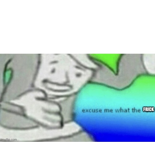 Excuse me wtf blank template | FRICK | image tagged in excuse me wtf blank template | made w/ Imgflip meme maker