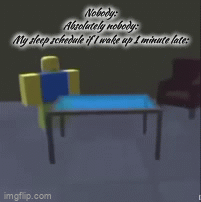 My sleep schedule when I wake up at 6:01 instead of 6:00 - Imgflip