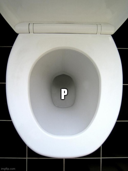 P | P | image tagged in toilet,alphabet | made w/ Imgflip meme maker