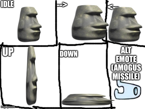 Fnf moai | ALT EMOTE (AMOGUS MISSILE) | image tagged in made your fnf mod | made w/ Imgflip meme maker