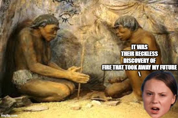 caveman fire | IT WAS THEIR RECKLESS DISCOVERY OF FIRE THAT TOOK AWAY MY FUTURE
\ | image tagged in caveman fire | made w/ Imgflip meme maker