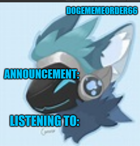 High Quality dogememeorder66 announcement template Blank Meme Template