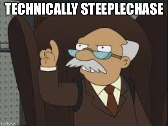 Steeplechase | TECHNICALLY STEEPLECHASE | image tagged in technically correct,steeplechase,running | made w/ Imgflip meme maker