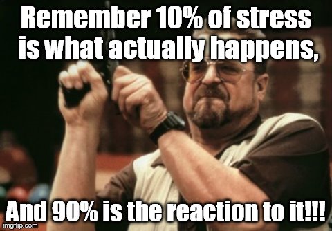 Am I The Only One Around Here Meme | Remember 10% of stress is what actually happens, And 90% is the reaction to it!!! | image tagged in memes,am i the only one around here | made w/ Imgflip meme maker