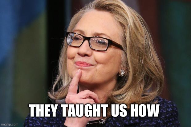 Hillary Clinton | THEY TAUGHT US HOW | image tagged in hillary clinton | made w/ Imgflip meme maker