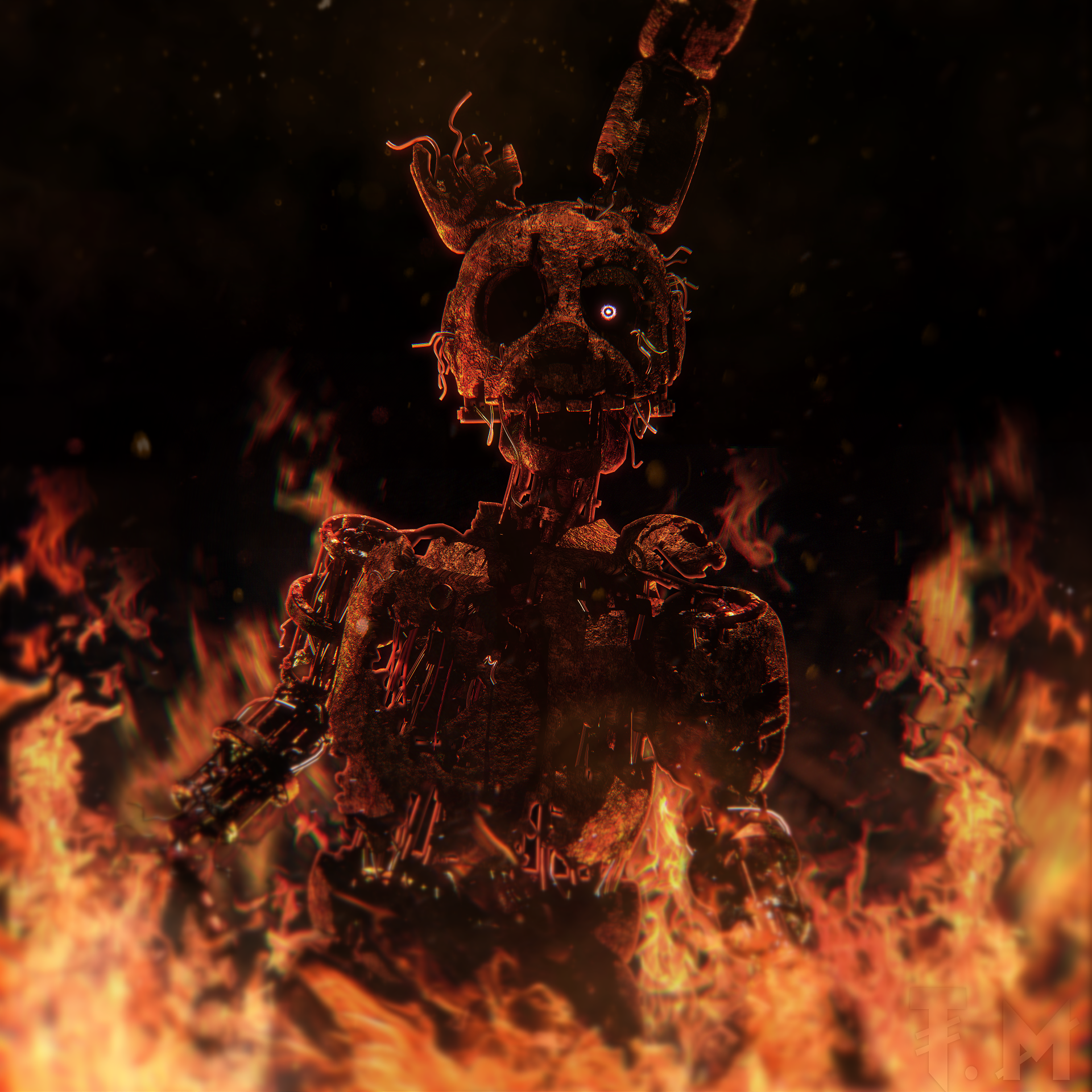 High Quality Ignited Springtrap Blank Meme Template