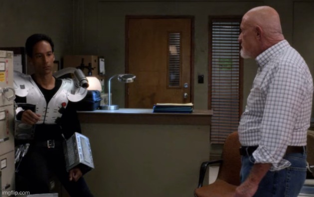 holy shit abed community and Hank breaking bad | made w/ Imgflip meme maker