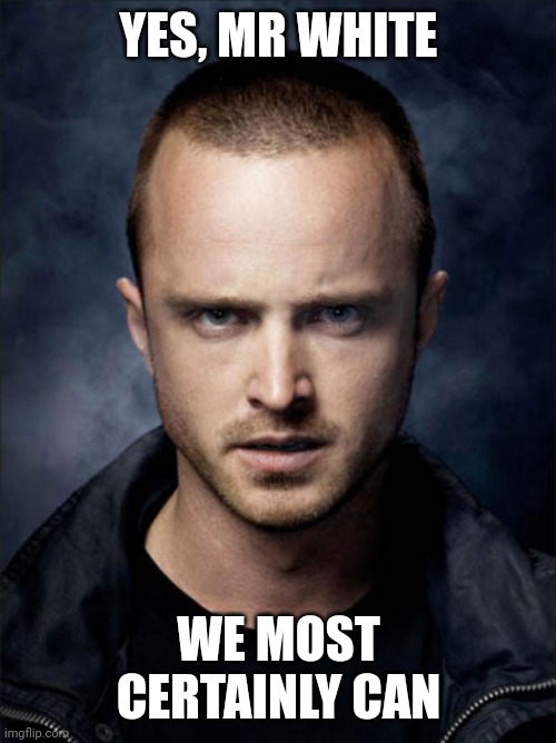 Jesse Pinkman | YES, MR WHITE WE MOST CERTAINLY CAN | image tagged in jesse pinkman | made w/ Imgflip meme maker