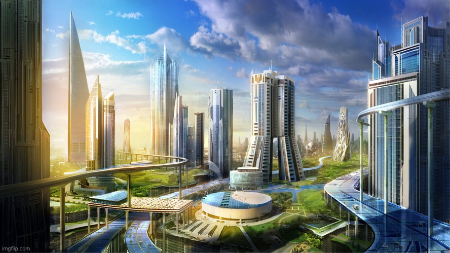 Futuristic city | image tagged in futuristic city | made w/ Imgflip meme maker
