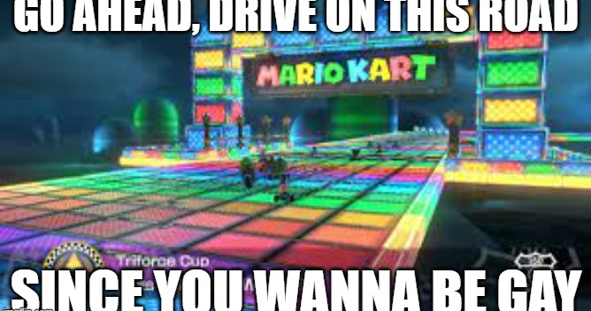 Rainbow Road Blank Meme Template
