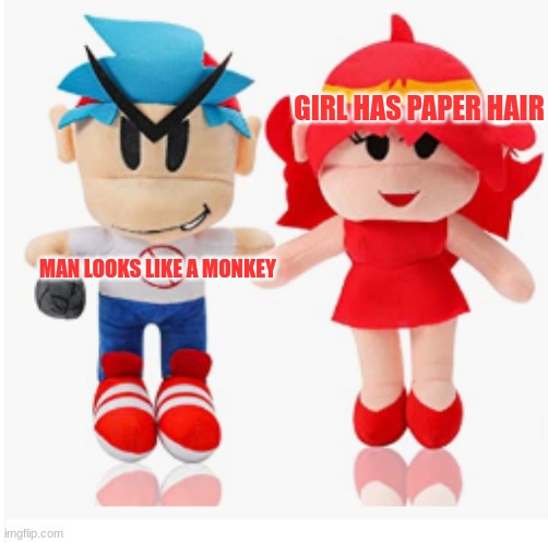 amazon weird things? | GIRL HAS PAPER HAIR; MAN LOOKS LIKE A MONKEY | image tagged in fnf,amazon | made w/ Imgflip meme maker