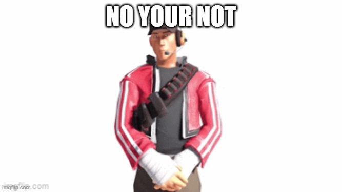 scout drip | NO YOUR NOT | image tagged in scout drip | made w/ Imgflip meme maker