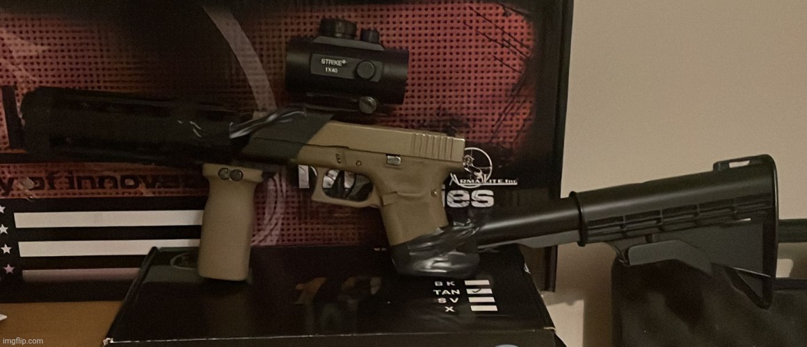 Rate the setup( not mine but a friends) | image tagged in memes,guns,airsoft | made w/ Imgflip meme maker