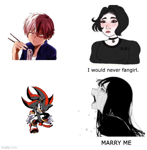 gushdugshu | image tagged in i would never fangirl | made w/ Imgflip meme maker