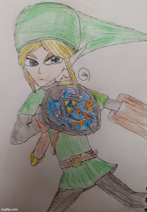 Been playing BoTW so I decided to draw Link : ) | image tagged in fanart | made w/ Imgflip meme maker