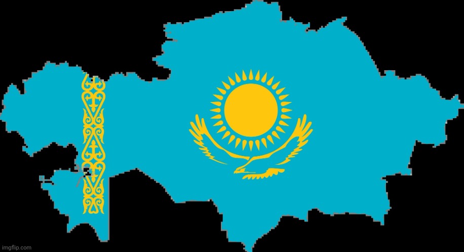 Kazakhstan Flag Map | image tagged in kazakhstan flag map | made w/ Imgflip meme maker