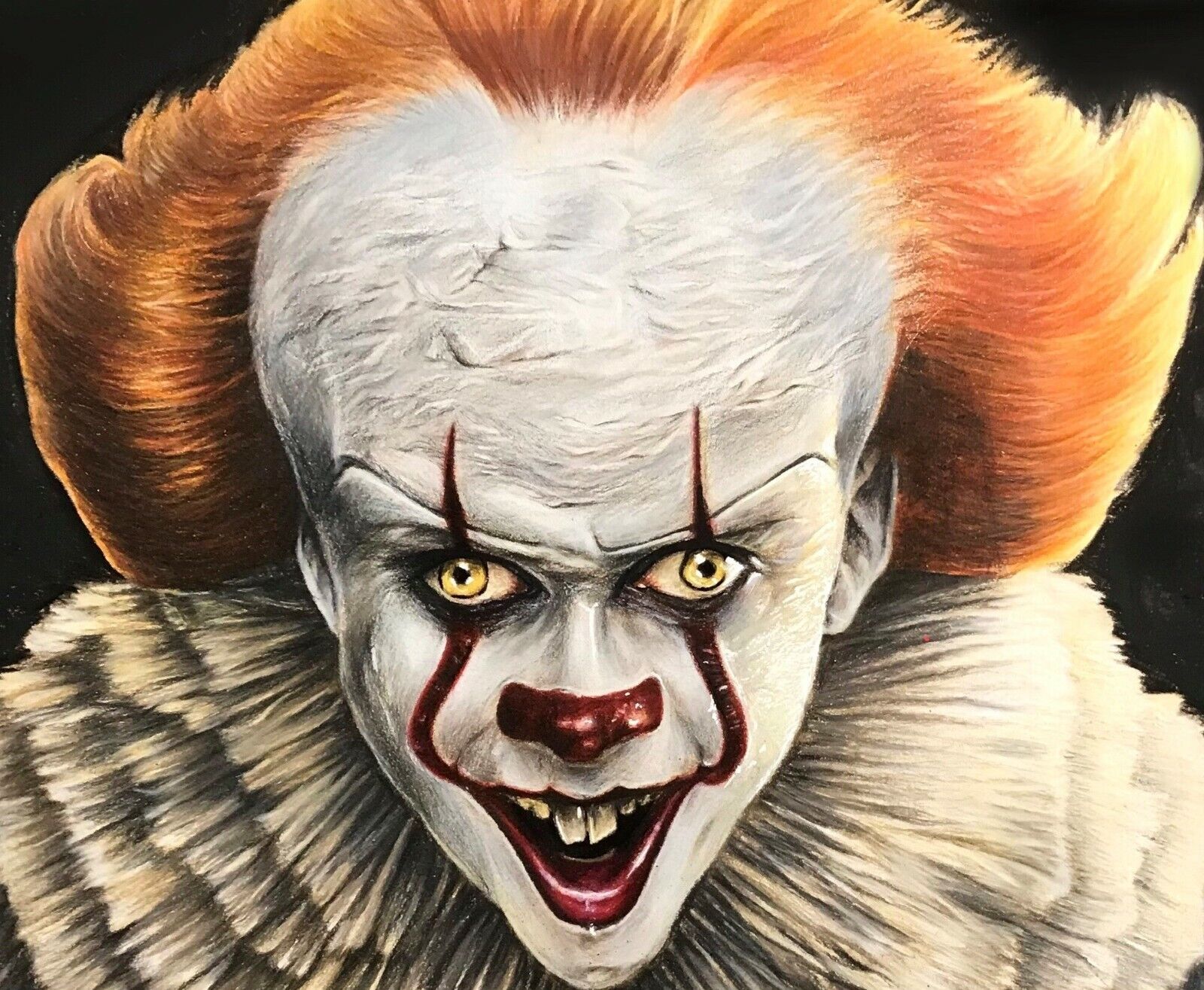 High Quality Drawing - Skarsgard as Pennywise from 'It' Blank Meme Template