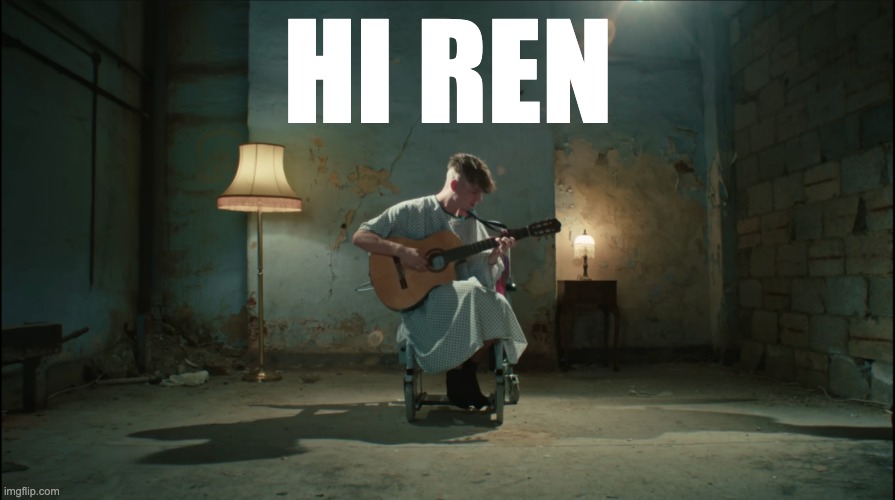 Hi Ren | HI REN | image tagged in hi ren,ren,rengill,goat | made w/ Imgflip meme maker