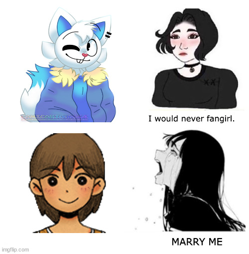 when i first made sifron i was gonna make him into the new bf for kitty but uh it didn't work so well although i found him hot | image tagged in i would never fangirl | made w/ Imgflip meme maker