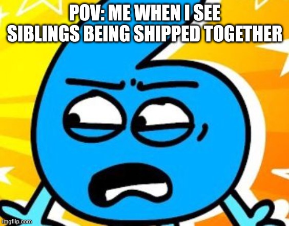 I made this cause I thought it would be funny | POV: ME WHEN I SEE SIBLINGS BEING SHIPPED TOGETHER | image tagged in wtf six | made w/ Imgflip meme maker