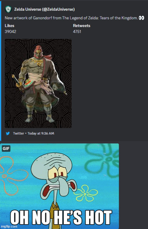 image tagged in squidward,oh no he's hot | made w/ Imgflip meme maker