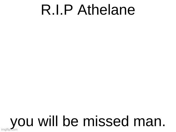 This is a disclosure for a permanent break. | R.I.P Athelane; you will be missed man. | image tagged in goodbye | made w/ Imgflip meme maker