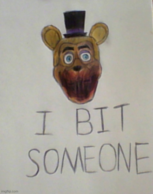 The Bite | image tagged in fnaf,drawing | made w/ Imgflip meme maker