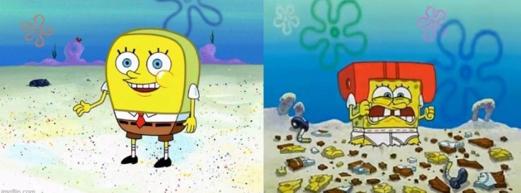 spongebob full vs broken Blank Meme Template