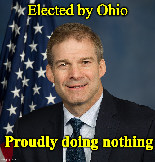 Jim Jordan official | Elected by Ohio; Proudly doing nothing | image tagged in jim jordan official | made w/ Imgflip meme maker