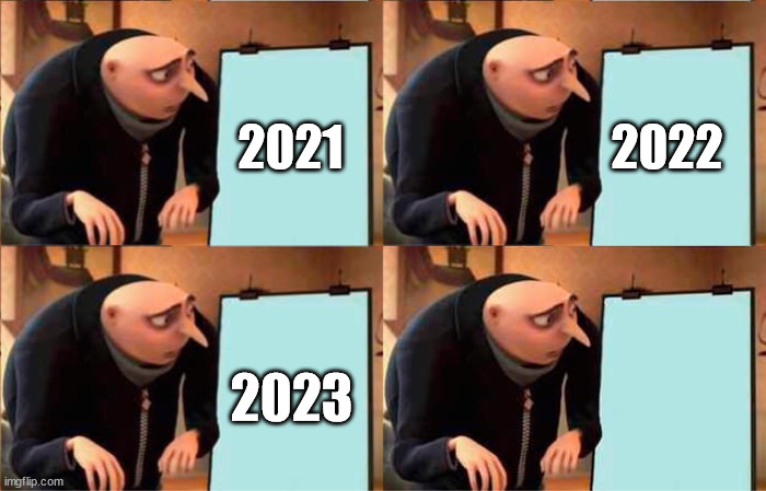 It's Coming | 2022; 2021; 2023 | image tagged in gru's plan all bad | made w/ Imgflip meme maker