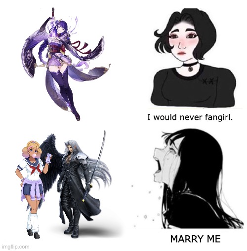 Yes | image tagged in i would never fangirl | made w/ Imgflip meme maker
