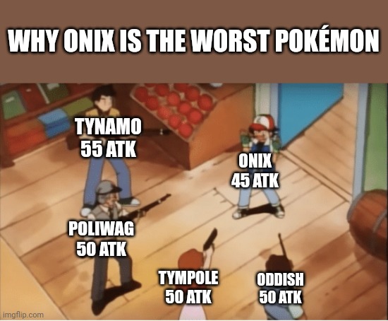 Poor Onix  Onix pokemon, Pokemon, Pokemon memes