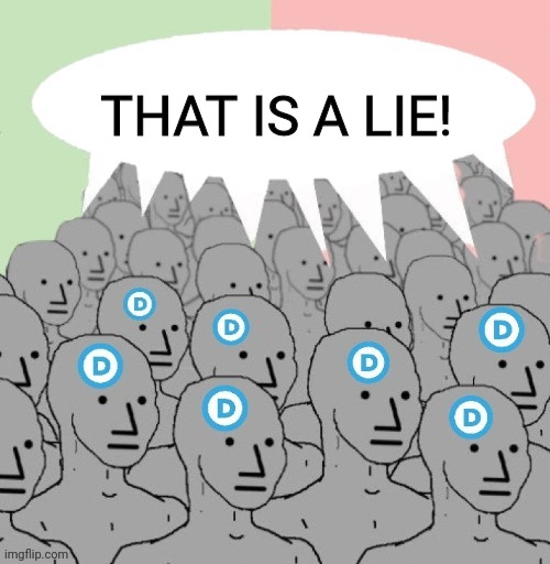 Democrat Npc Meme | THAT IS A LIE! | image tagged in democrat npc meme | made w/ Imgflip meme maker