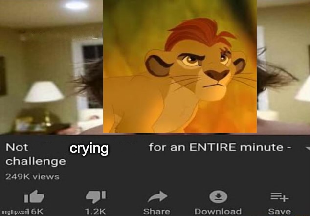 Not _____ for an ENTIRE minute - challenge | crying | image tagged in not _____ for an entire minute - challenge | made w/ Imgflip meme maker
