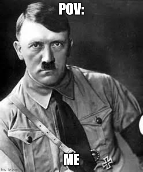 Adolf Hitler | POV: ME | image tagged in adolf hitler | made w/ Imgflip meme maker