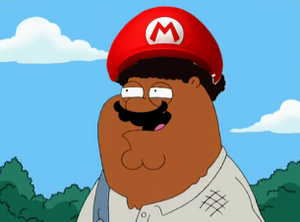 High Quality Mario Black Peter Griffin Blank Meme Template