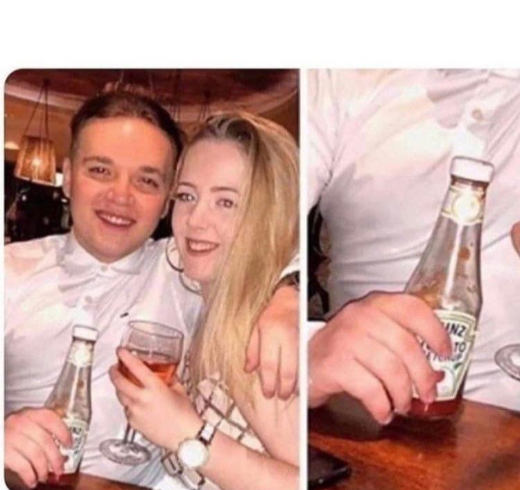 Fake poser with ketchup Blank Meme Template