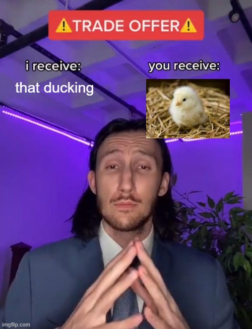 Trade Offer | that ducking | image tagged in trade offer | made w/ Imgflip meme maker