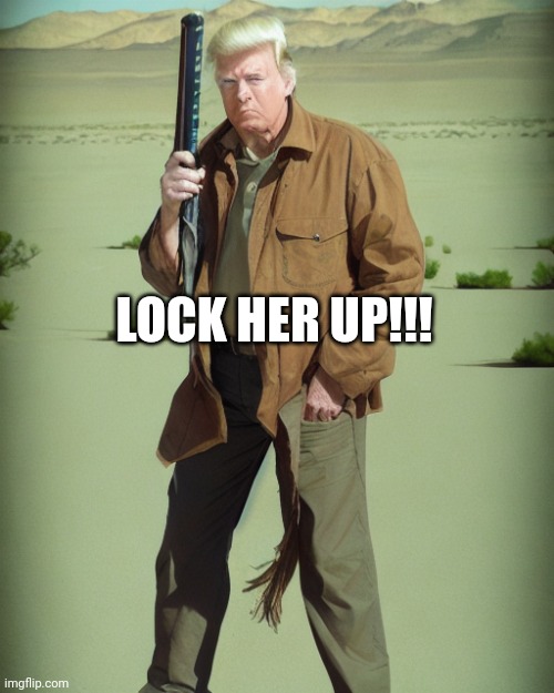 MAGA Action Man | LOCK HER UP!!! | image tagged in maga action man | made w/ Imgflip meme maker