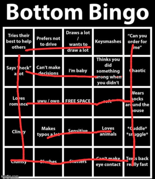 Bottom Bingo | image tagged in bottom bingo | made w/ Imgflip meme maker