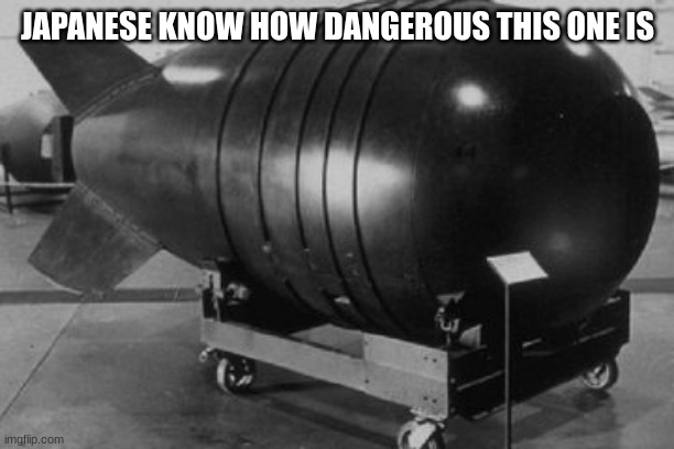 Nuclear Bomb | JAPANESE KNOW HOW DANGEROUS THIS ONE IS | image tagged in nuclear bomb | made w/ Imgflip meme maker