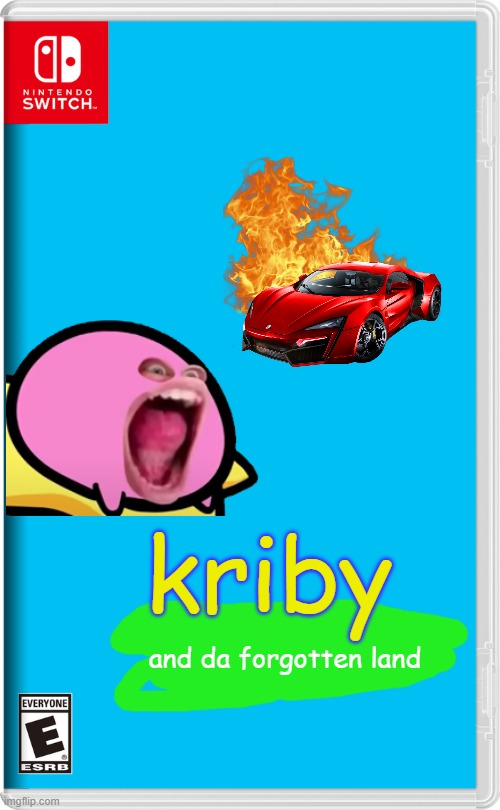 kirby and the forgotten land but its from ohio and the boxart was on a microwave for so long | kriby; and da forgotten land | image tagged in nintendo switch,kirby,kirby and the forgotten land,ohio | made w/ Imgflip meme maker