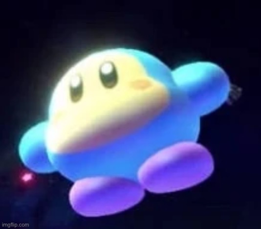 first post here, blue floaty space boi (aka a Blue Waddledee) | made w/ Imgflip meme maker
