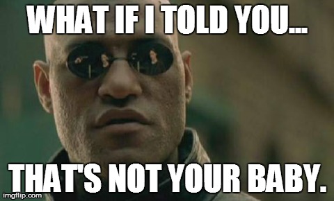 That's Terrible.... | WHAT IF I TOLD YOU... THAT'S NOT YOUR BABY. | image tagged in memes,matrix morpheus | made w/ Imgflip meme maker