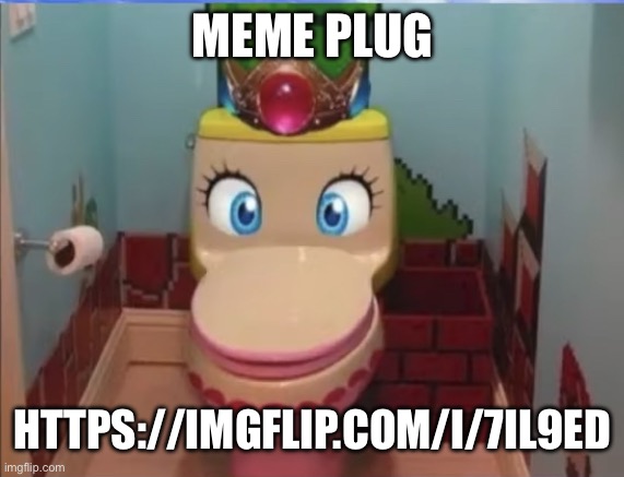 Peach toilet | MEME PLUG; HTTPS://IMGFLIP.COM/I/7IL9ED | image tagged in peach toilet | made w/ Imgflip meme maker