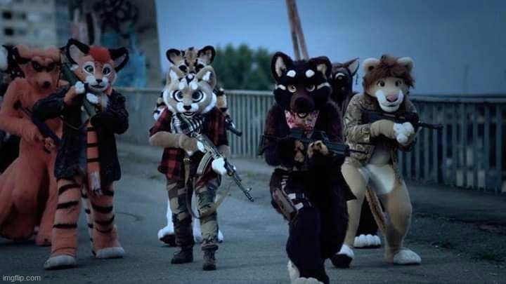 Furry Army | image tagged in furry army | made w/ Imgflip meme maker