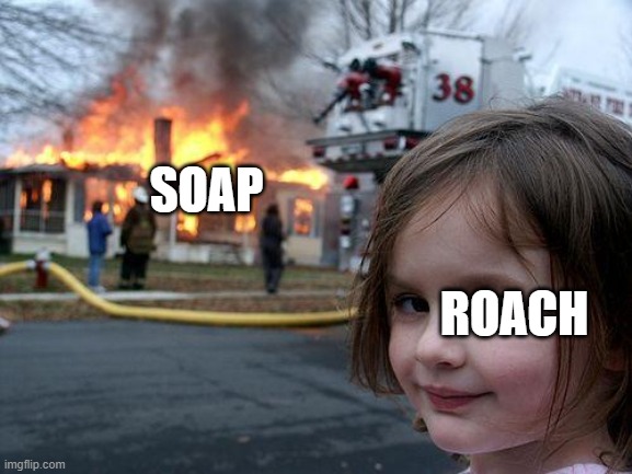 Disaster Girl Meme | SOAP ROACH | image tagged in memes,disaster girl | made w/ Imgflip meme maker