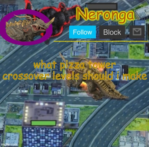 gdf | what pizza tower crossover levels should i make | made w/ Imgflip meme maker