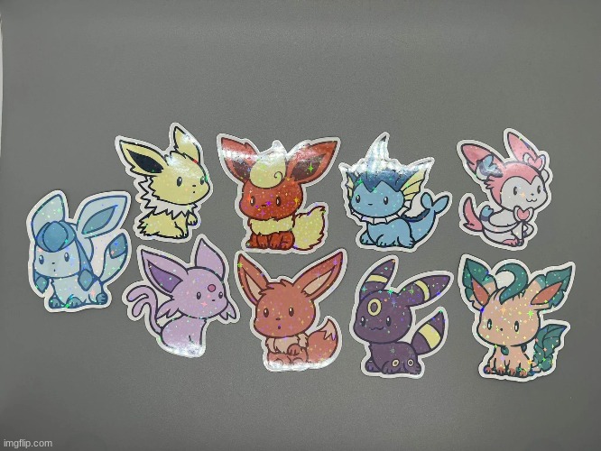 I didn't know these existed, but there's baby Eeveelution stickers! | image tagged in baby eeveelutions,pokemon,stickers | made w/ Imgflip meme maker
